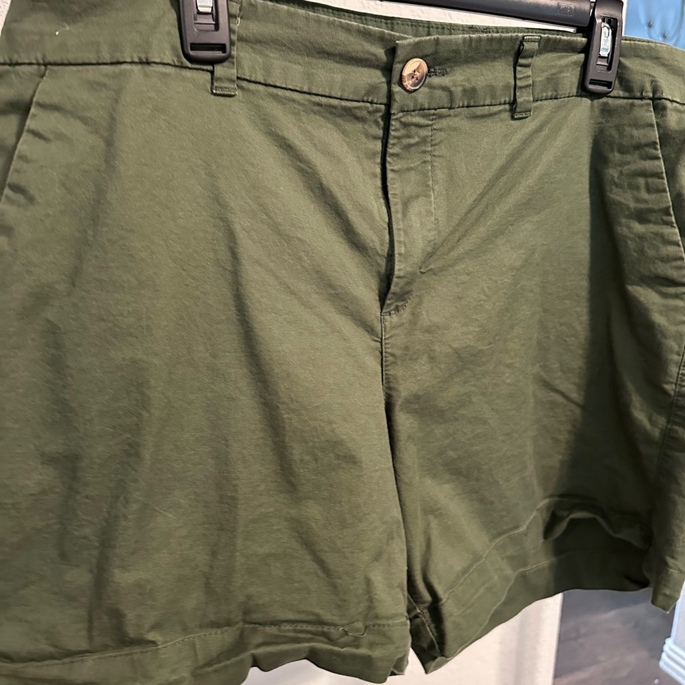 Old Navy Green Flat Front Chino Shorts
